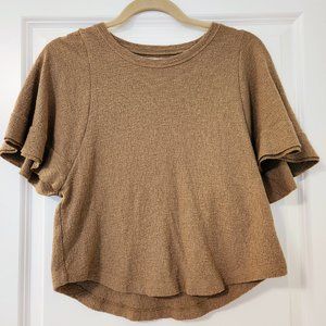 Madewell Flutter Sleeve Top Moss